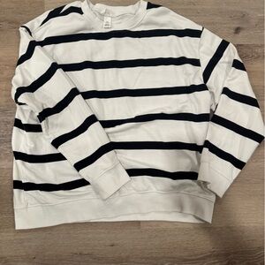 H&M Black and White Striped Sweatshirt
